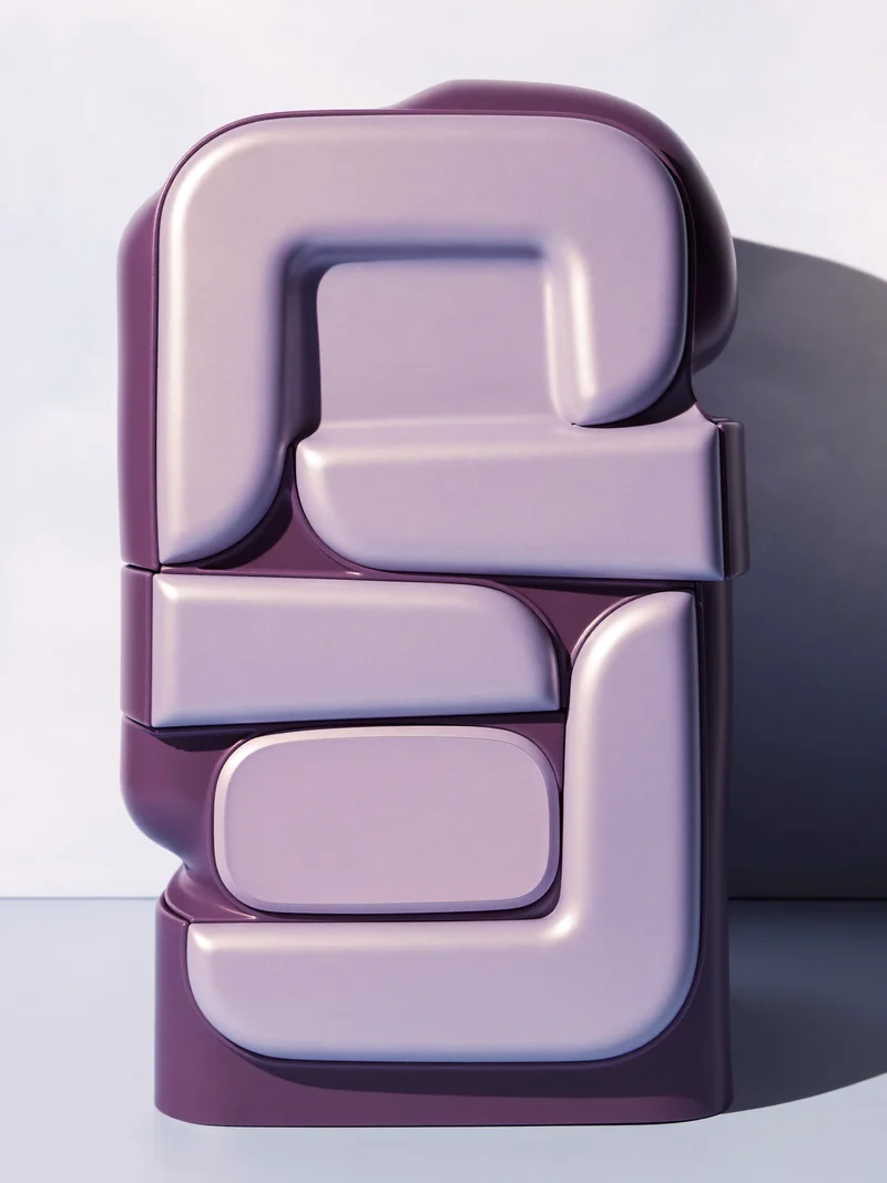 Illustration eines modularen Schreibtischobjekts als fiktive Designstudie